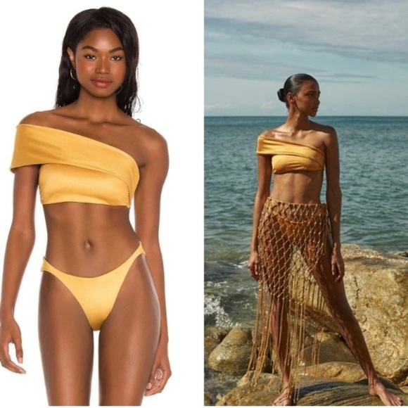 New! Baobab goa one shoulder bikini top gold 24172 - Picture 3 of 9